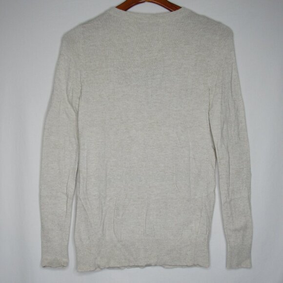 Ann Taylor LOFT Beige Cream Reindeer Crew Neck Sweater Women's S Small - Picture 7 of 8